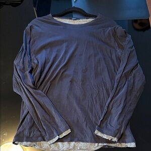 Vince Long Sleeve Tee - Navy Blue and Gray small mark on neck